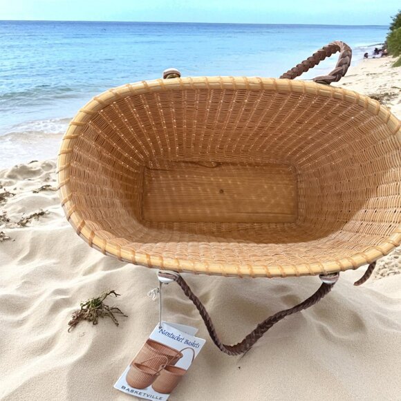 Nantucket Basket "Basketville" Tote VINTAGE - NEW - Picture 2 of 8